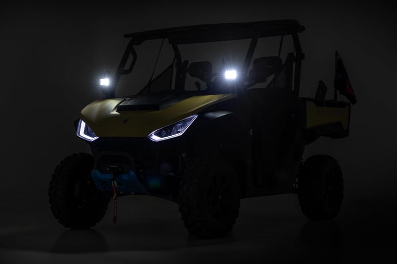 RC LED Light Kit | Front Mount | 2" Black Pair | Amber DRL | Segway 570 F (manufacturer page)