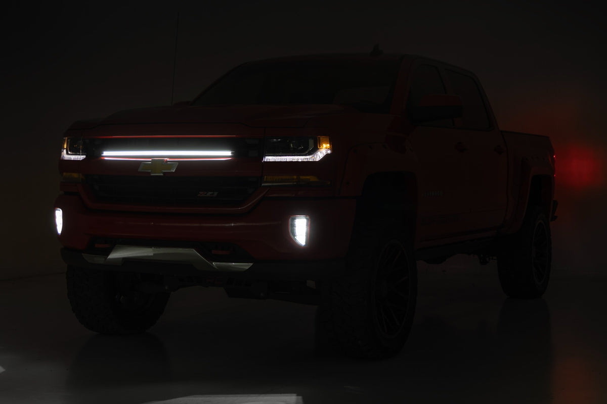 Rough Country 70992 LED Light Kit | Grille Mount | 30 Inch DRL | Chevy Silverado 1500 (16-18) - Image 3