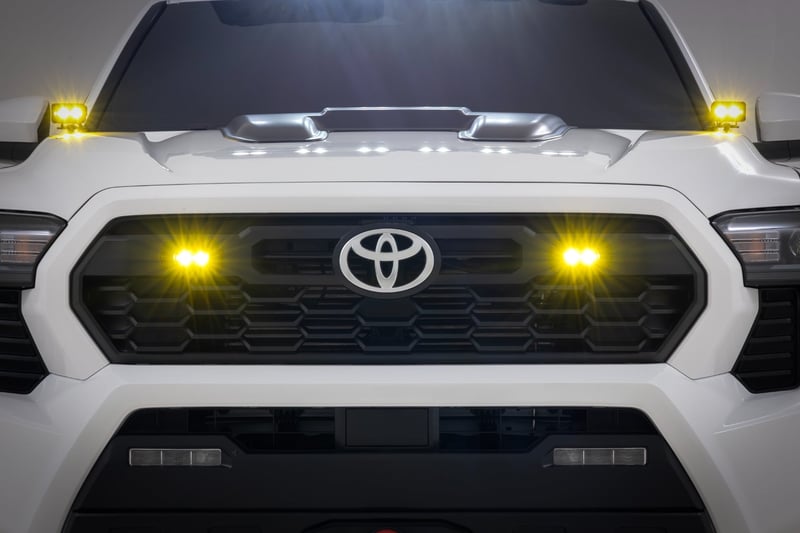 RC 3x1.75 Inch Black Series | Yellow | LED Slim Aux | SAE Fog | Flush Mount | Pair (manufacturer page)