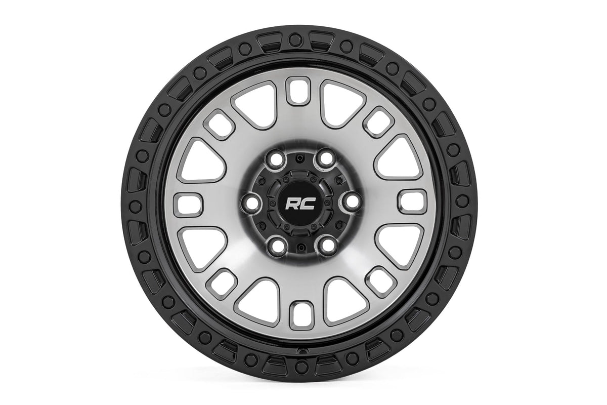 Rough Country 82 Series Wheel | One-Piece | Machined Semi Gloss Black | 17x9 | 5x4.5 | -12mm - RC Wheels (Image 2 of 6)