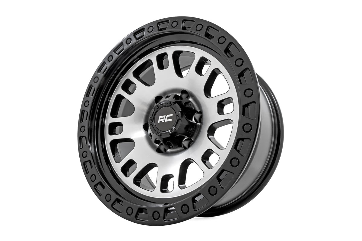 Rough Country 82 Series Wheel | One-Piece | Machined Semi Gloss Black | 17x9 | 5x4.5 | -12mm - RC Wheels (Image 4 of 6)