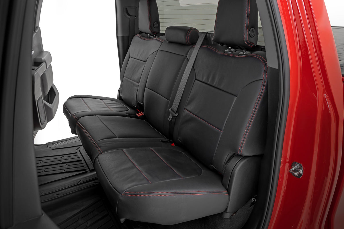 Rough Country 91071L Leather Seat Covers | FR Bucket | RR 60/40 | Chevy/GMC Sierra 1500 (19-26)/Silverado 1500 (19-26) - Image 2