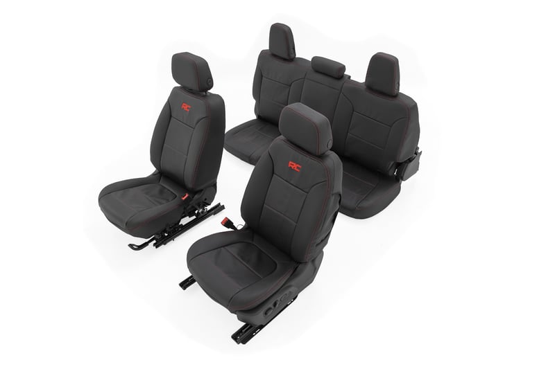 RC Leather Seat Covers | FR Bucket | RR 60/40 | Chevy/GMC Sierra 1500 (19-26)/Silverado 1500 (19-26) (manufacturer page)