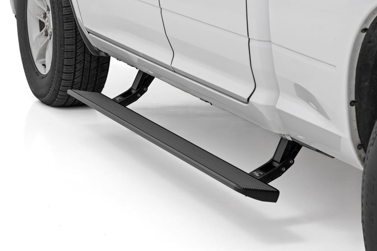 Rough Country ESR050210 Power Running Boards | HT-Series | Quad Cab | Ram 1500 2WD/4WD (2009-2018 & Classic) - Studio View 1