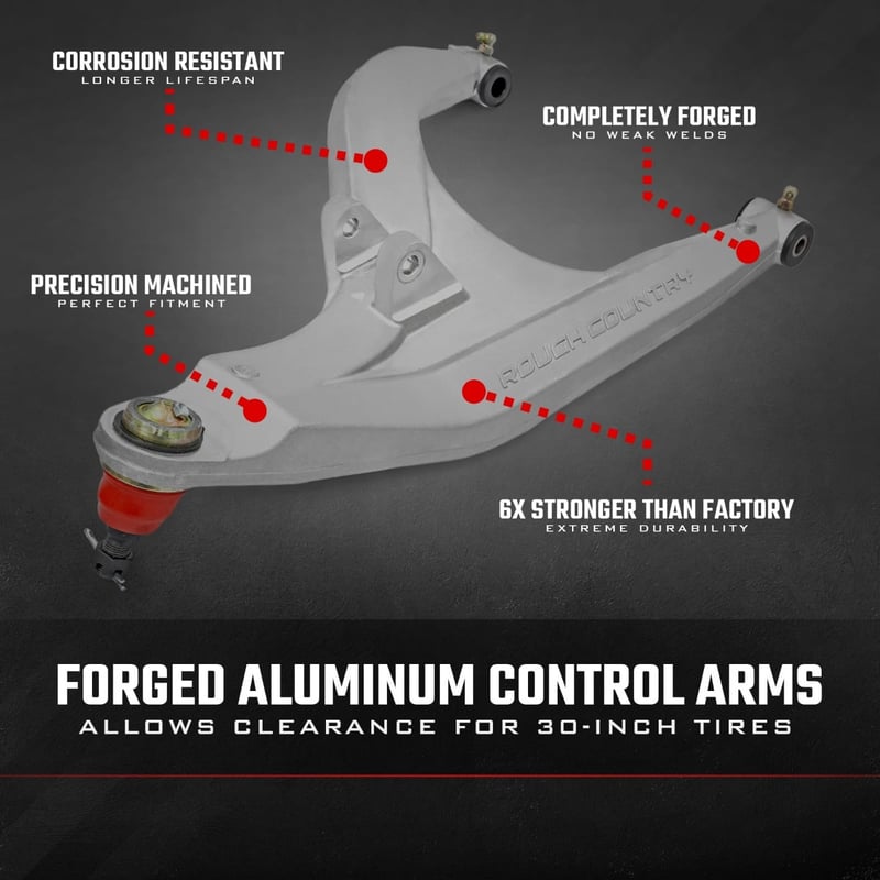RC Black Forged Alum High Clearance 2" Fwd Offset Control Arms w/Ball Joints | Polaris Ranger 1000XP (manufacturer page)
