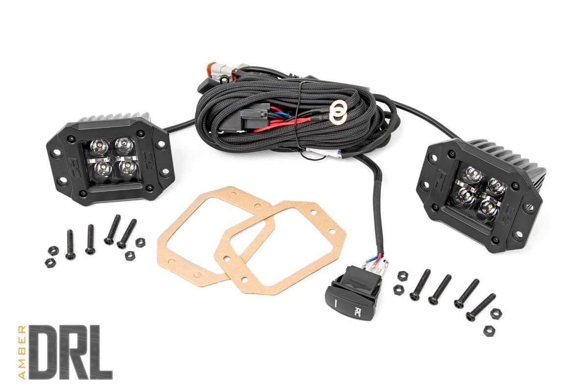 2 Inch Black Series LED Light Pods | Flush Mount | Amber DRL - Lighting & Acc (Image 1 of 6)