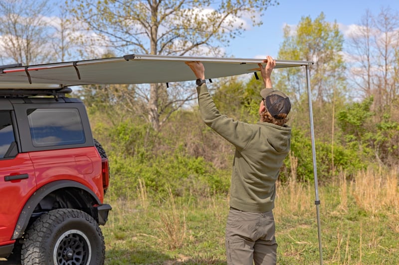 RC Retractable Roof Rack Awning | 6'6" x 9'8" (Fits Trucks & SUVs) (manufacturer page)