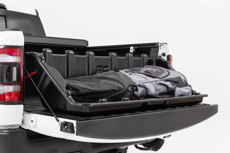 RC Truck Bed Cargo Storage Box | Easy Access | 56” Wide | Fits Full-Sized Trucks (manufacturer page)