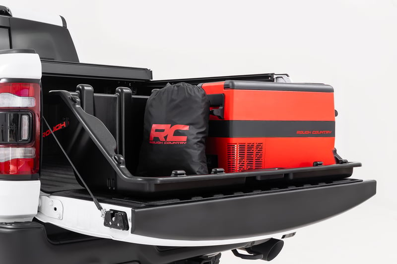 RC Truck Bed Cargo Storage Box | Easy Access | 56” Wide | Fits Full-Sized Trucks (manufacturer page)