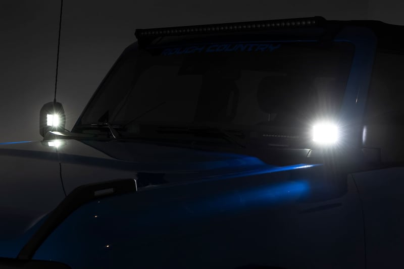 RC LED Light Kit | Ditch Mount | 2" Black Pair | White DRL | Ford Bronco (21-26) (manufacturer page)