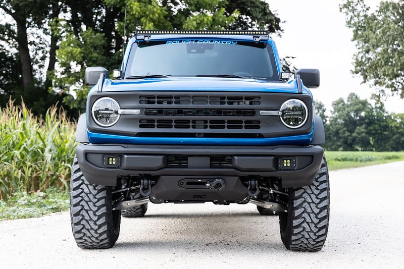 RC LED Light Kit | Ditch Mount | 3.5" Black Round Pair | Amber DRL | Ford Bronco (21-26) (manufacturer page)