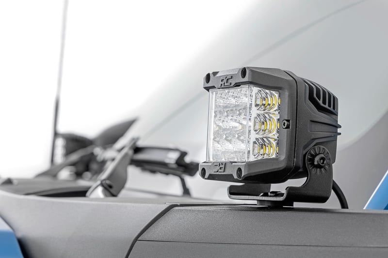 RC LED Light Kit | Ditch Mount | 3.5" Black Round Pair | Amber DRL | Ford Bronco (21-26) (manufacturer page)