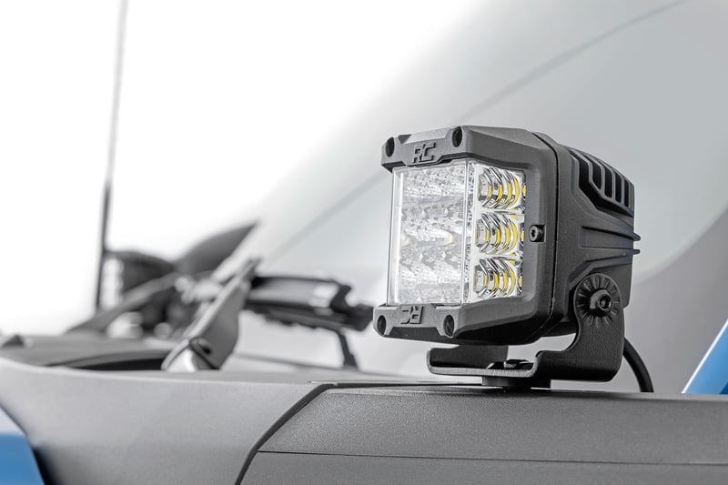 RC LED Light Kit | Ditch Mount | 3.5" Black Round Pair | Amber DRL | Ford Bronco (21-26) (manufacturer page)