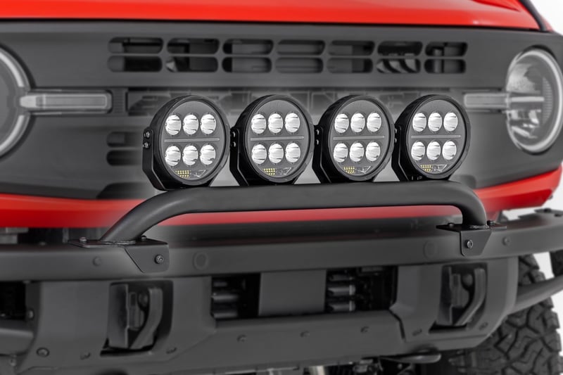 RC Light Bar Mount | 6.5 Inch Round LED (Quad) | OE Modular Steel | Ford Bronco (21-26) (manufacturer page)