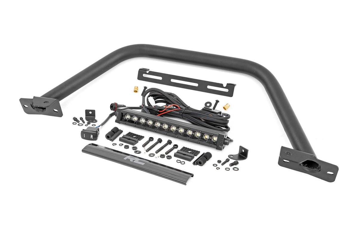 Safari Bar | 12" LED Light Bar | Black | DRL | Single Row | OE Modular Steel | Ford Bronco (21-26) - Bull Bars (Image 1 of 6)