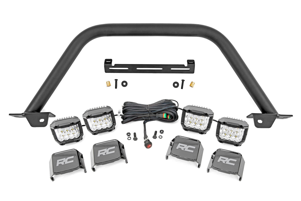 Rough Country 51115 Safari Bar | 3" OSRAM (Quad) | Wide | OE Modular Steel | Ford Bronco (21-26) - Image 1