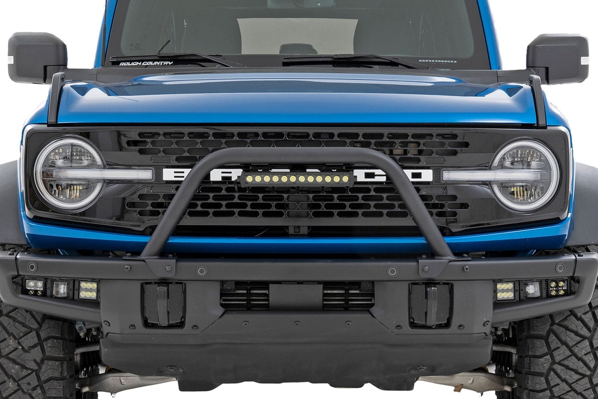Safari Bar | 12" LED Light Bar | Black | DRL | Single Row | OE Modular Steel | Ford Bronco (21-26) - Bull Bars (Image 3 of 6)