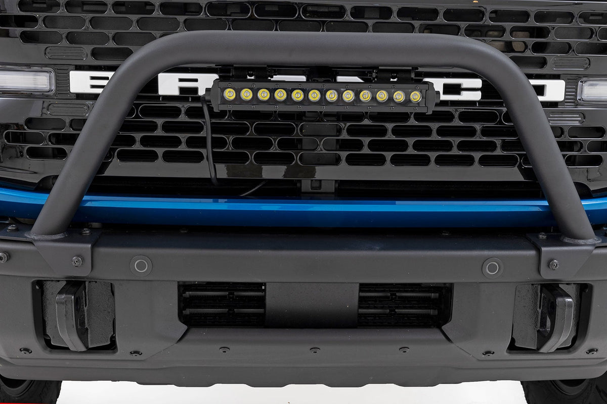 Safari Bar | 12" LED Light Bar | Black | DRL | Single Row | OE Modular Steel | Ford Bronco (21-26) - Bull Bars (Image 4 of 6)
