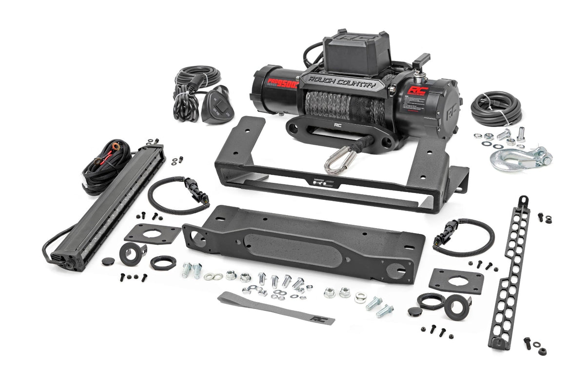 High Winch Mount | All Models | 9500S | 20 Inch Black Single Row LED | Ford Bronco (21-26) - Winches & Acc (Image 1 of 6)