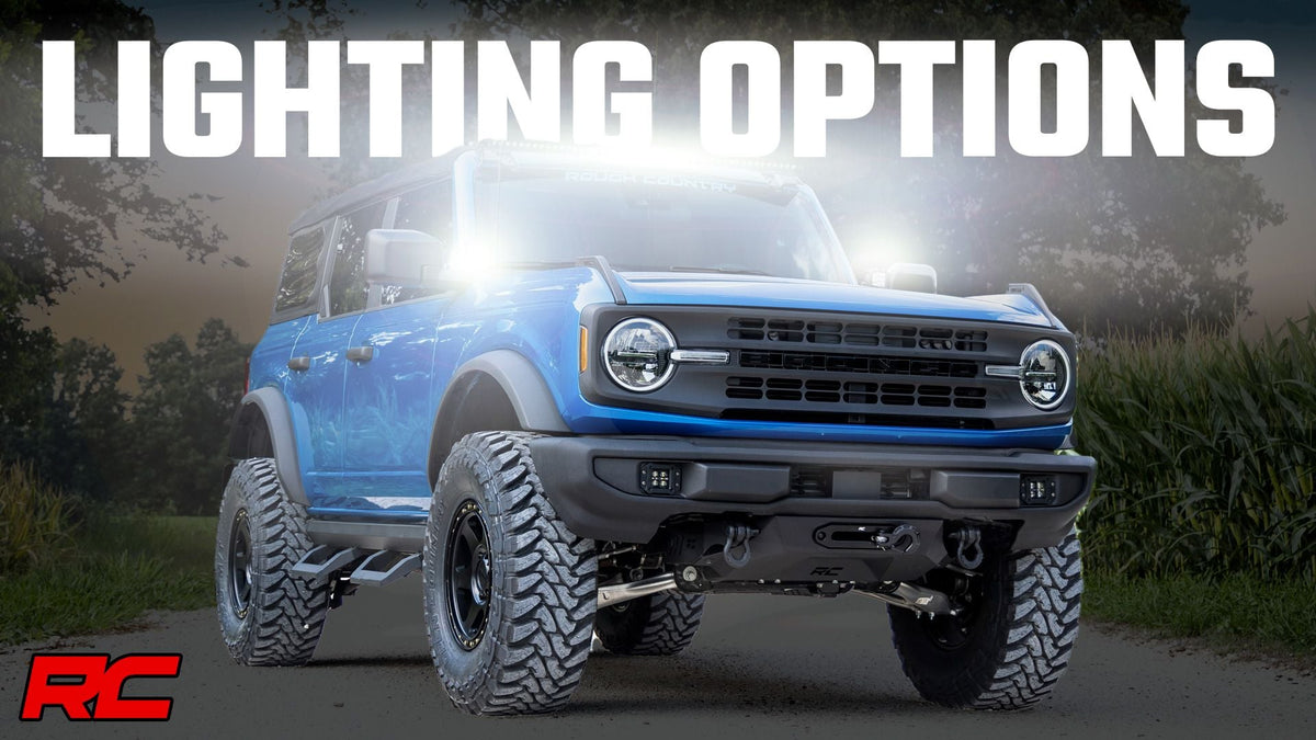 RC LED Light Kit | Upper Windshield | 40" Black Single Row | Ford Bronco (21-26) (manufacturer page)