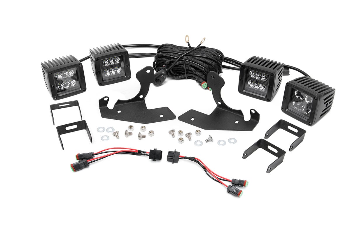 LED Light Kit | Fog Mount | Dual 2" Black Pairs | Chevy Silverado 1500/2500HD/3500HD 2WD/4WD - Lighting & Acc (Image 1 of 3)