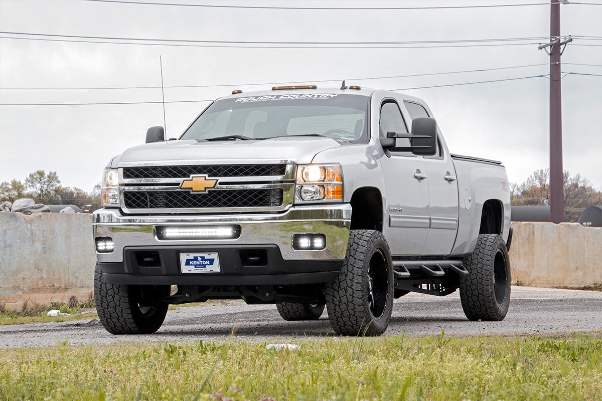 LED Light Kit | Fog Mount | 2" Black Pair | White DRL | Chevy Silverado 2500 HD/3500 HD (11-14) - Lighting & Acc (Image 4 of 5)