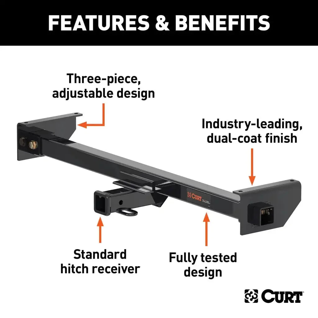 CURT 13701 Adjustable RV Trailer Hitch, 2" Receiver (Up to 51" Frames, 2" Drop) - View 3