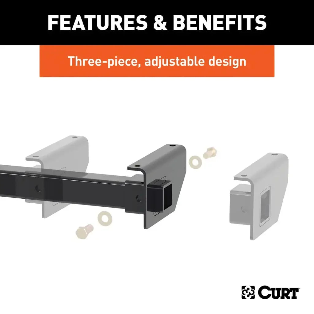CURT 13701 Adjustable RV Trailer Hitch, 2" Receiver (Up to 51" Frames, 2" Drop) - View 7
