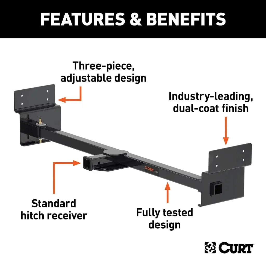 CURT 13703 Adjustable RV Trailer Hitch, 2" Receiver (Up to 72" Frames) - View 3