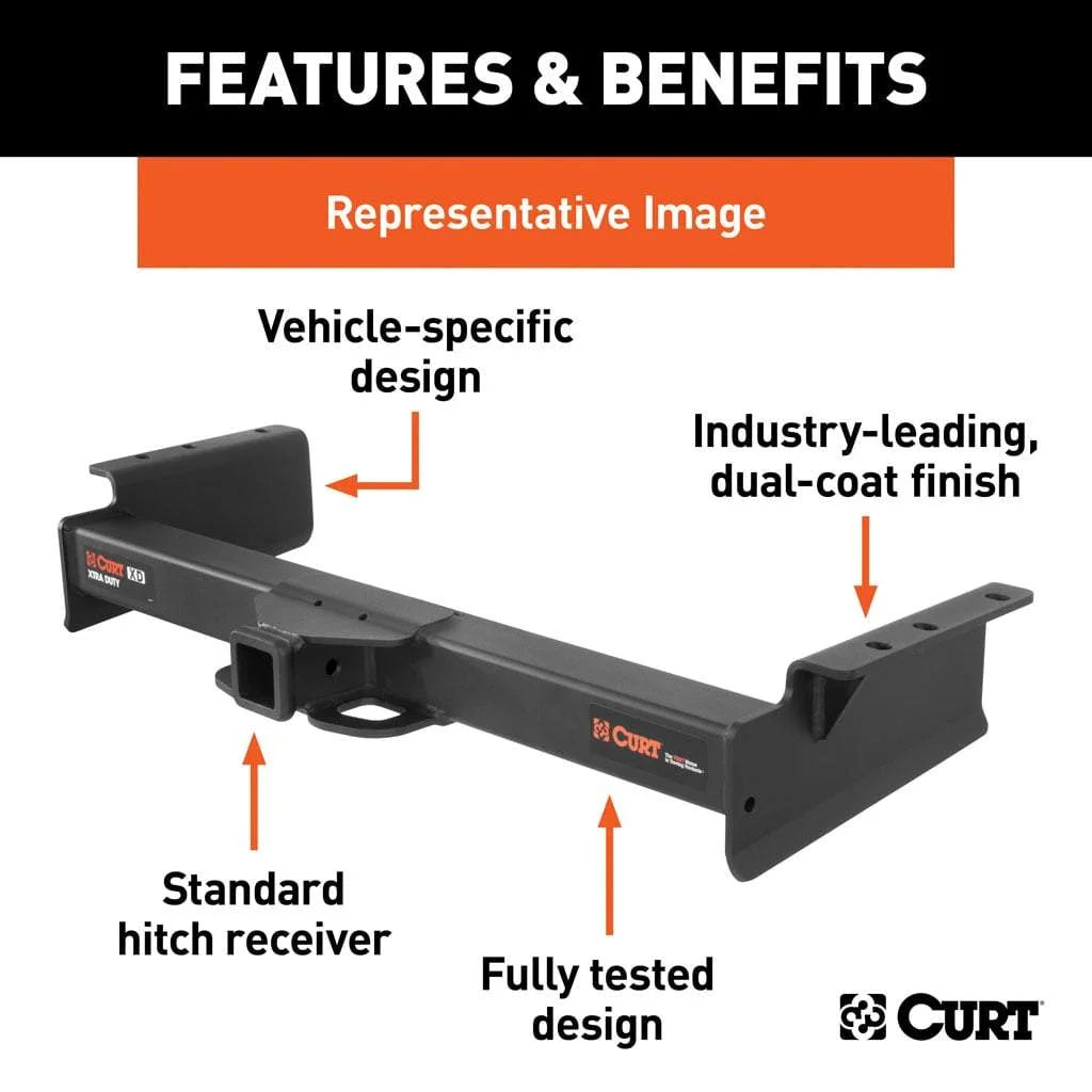 CURT 15320 Xtra Duty Class 5 Trailer Hitch, 2" Receiver, Select Chevy Express, GMC Savana - View 3