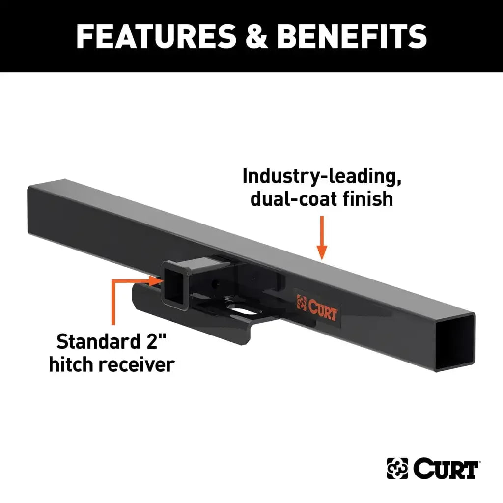 CURT 15920 44" Universal Weld-On Hitch Center Section, 2" Receiver (No Side Plates) - View 3