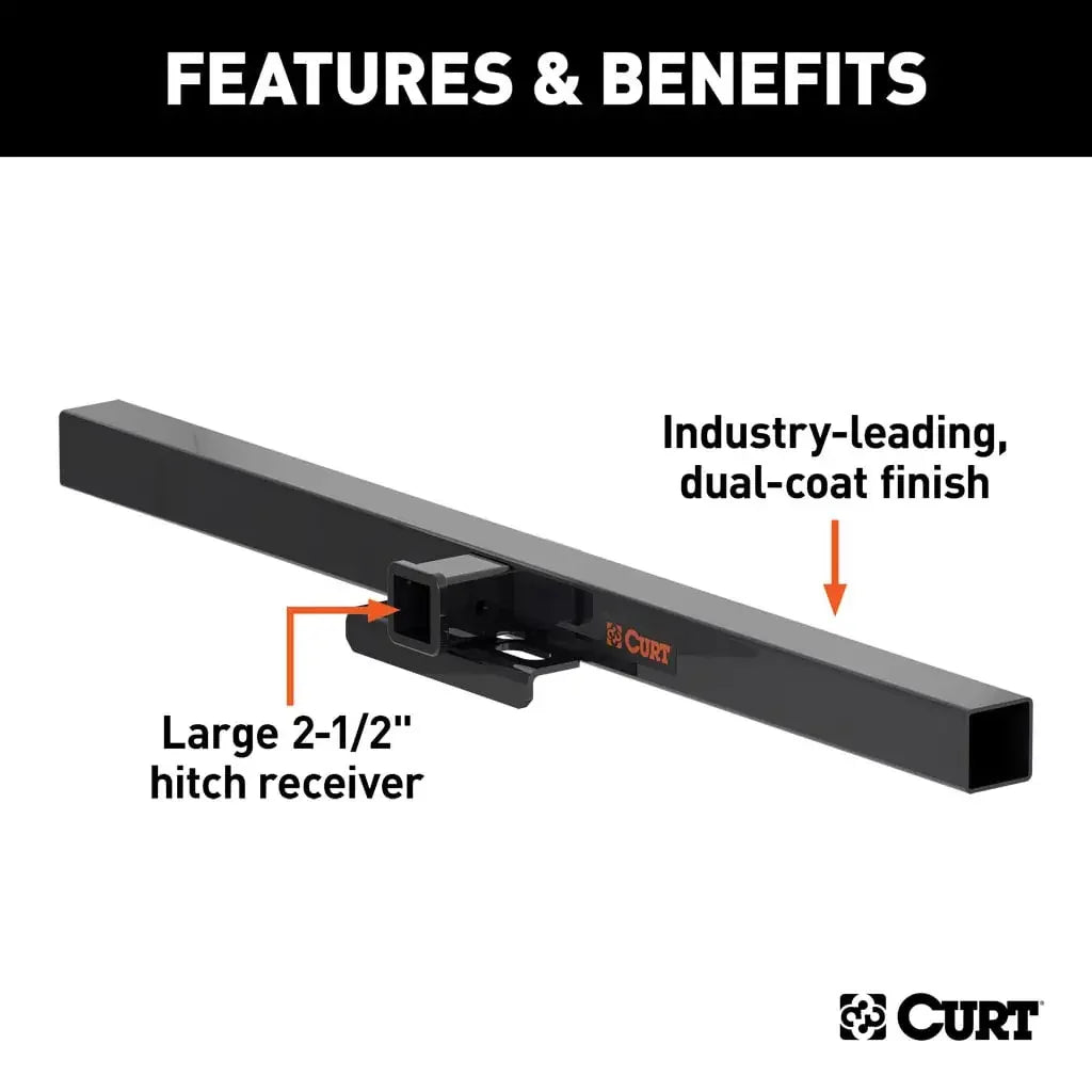 CURT 15922 62" Universal Weld-On Hitch Center Section, 2-1/2" Receiver (No Side Plates) - View 3