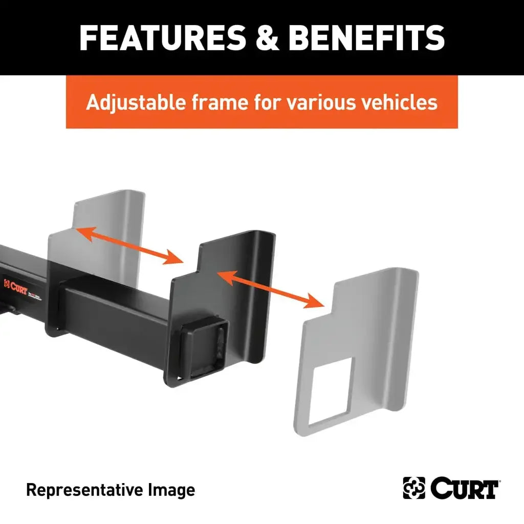 CURT 15923 Universal Weld-On Trailer Hitch, 2-1/2" Receiver (Up to 44" Frames, 9" Drop) - View 4