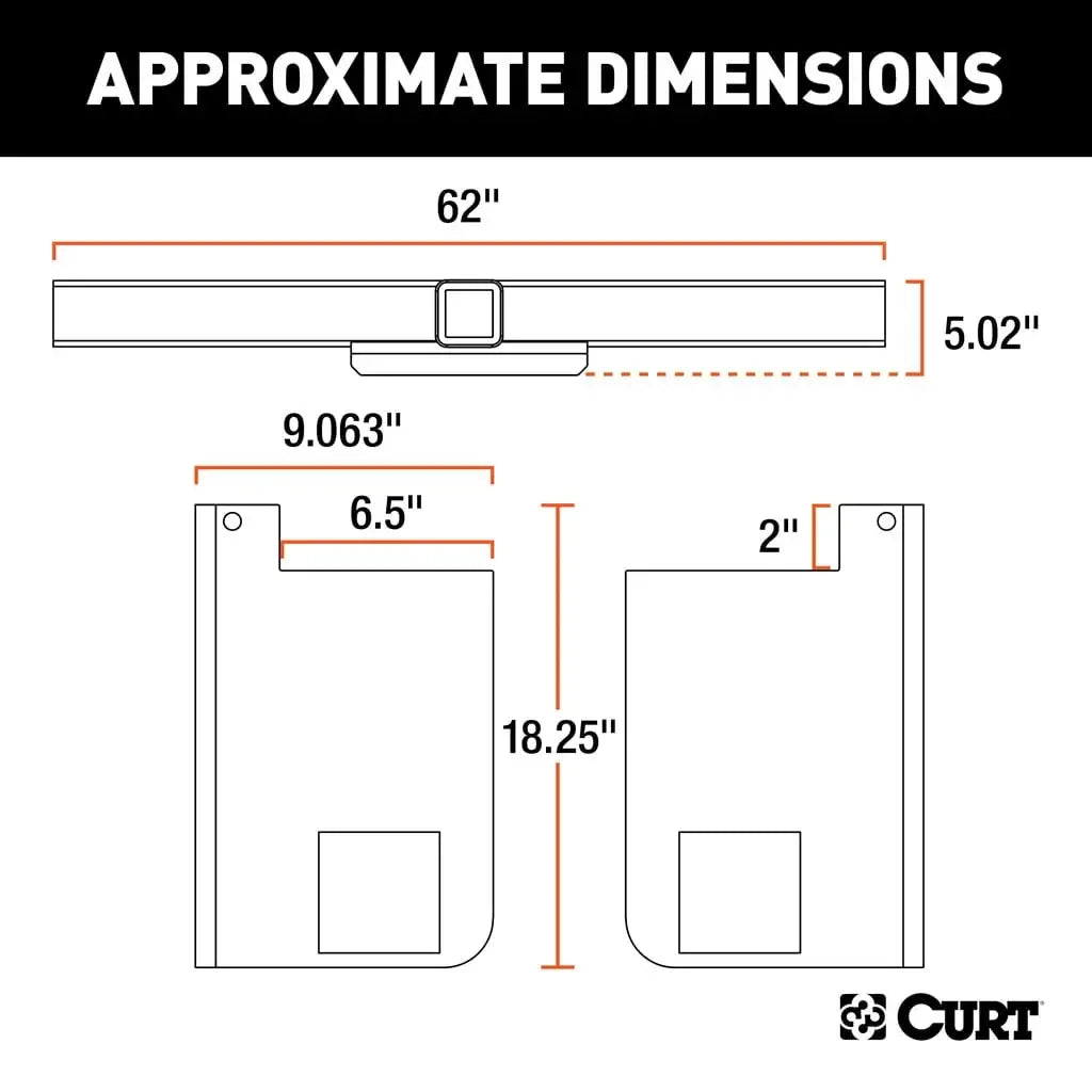 CURT 15926 Universal Weld-On Trailer Hitch, 2-1/2" Receiver (Up to 62" Frames, 18" Drop) - View 2