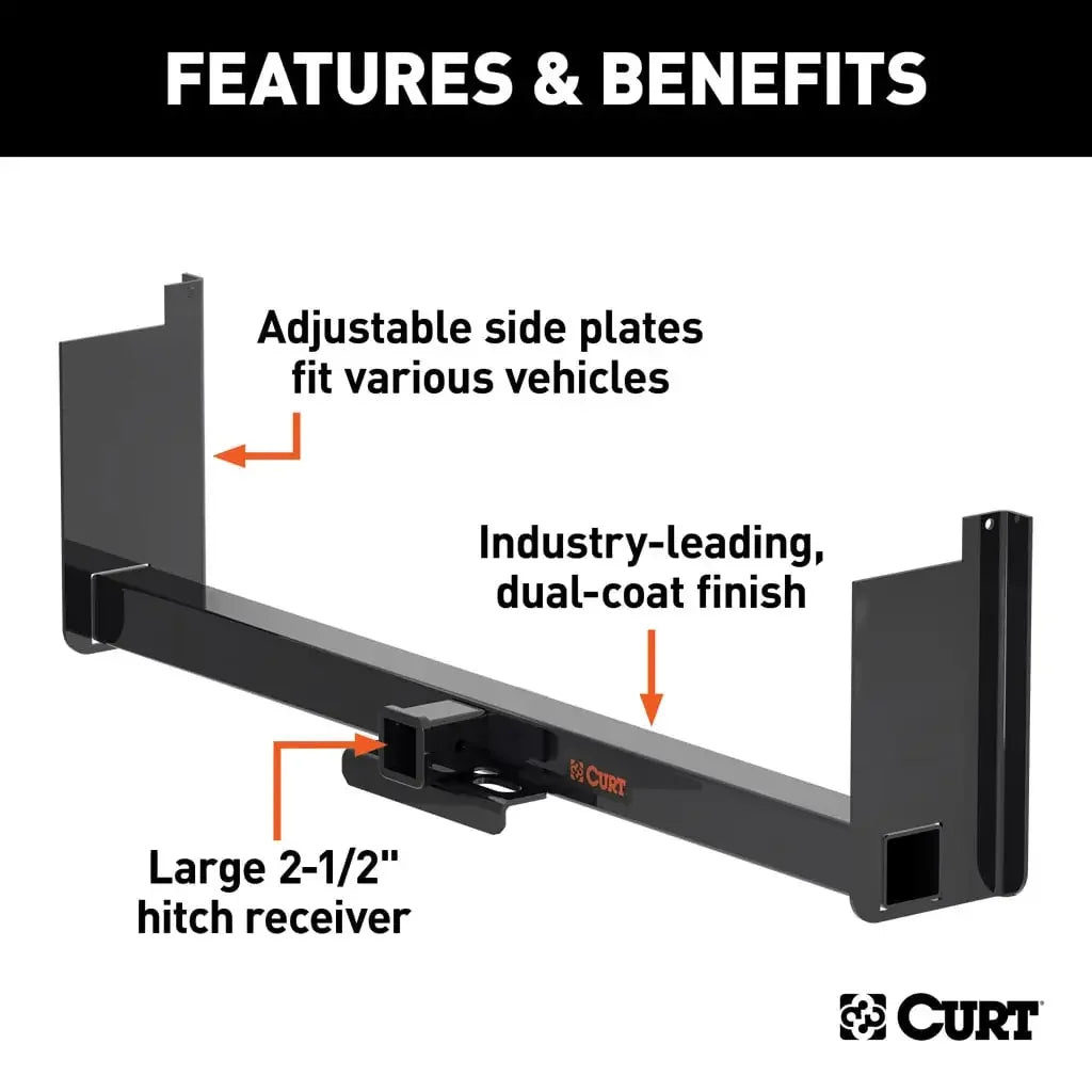 CURT 15926 Universal Weld-On Trailer Hitch, 2-1/2" Receiver (Up to 62" Frames, 18" Drop) - View 3