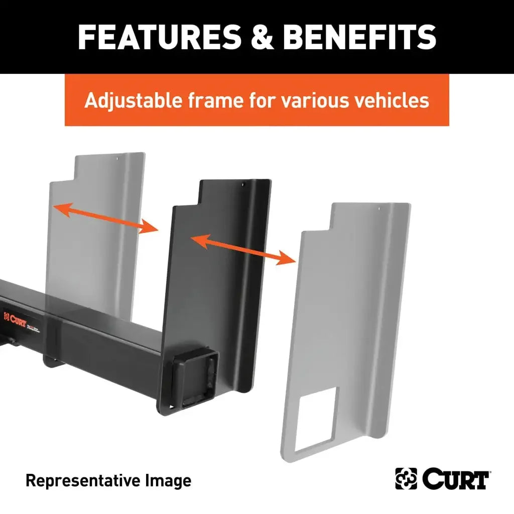 CURT 15926 Universal Weld-On Trailer Hitch, 2-1/2" Receiver (Up to 62" Frames, 18" Drop) - View 4