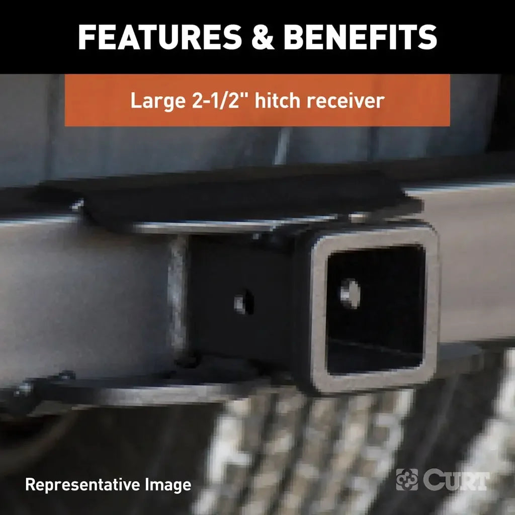 CURT 15926 Universal Weld-On Trailer Hitch, 2-1/2" Receiver (Up to 62" Frames, 18" Drop) - View 5