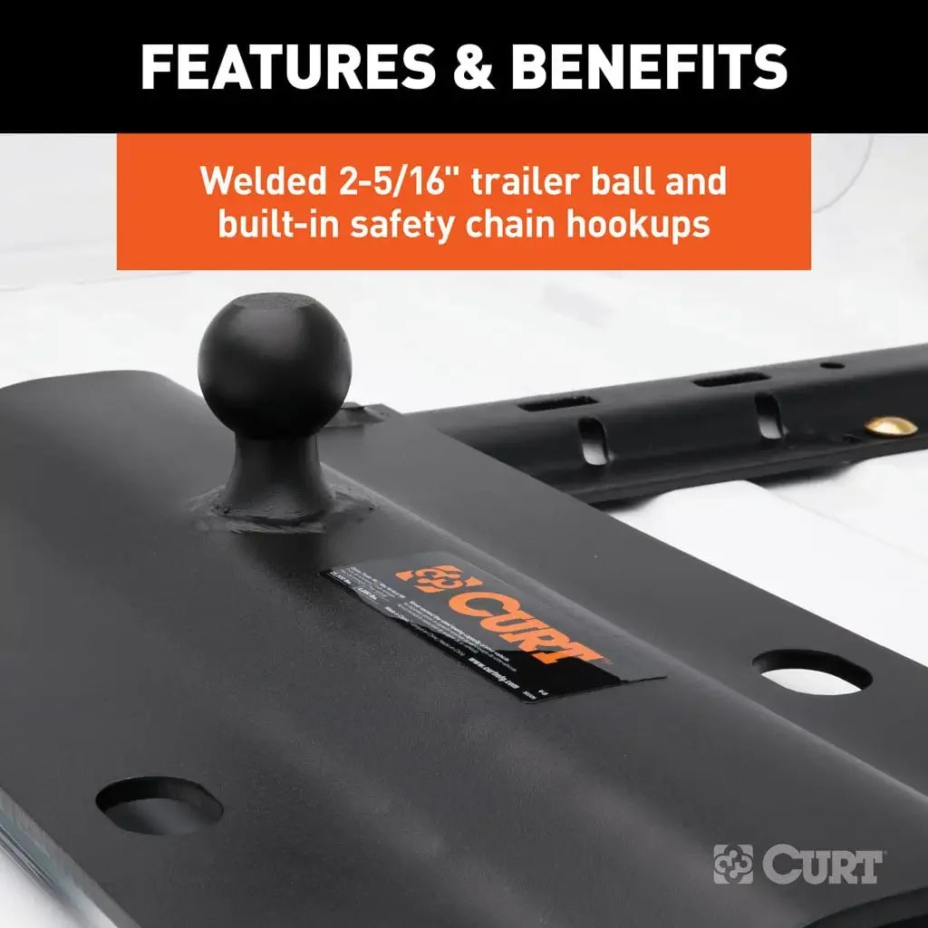 CURT 16055 Bent Plate 5th Wheel Rail Gooseneck Hitch with 2-5/16" Ball, 25K (3" Offset) - View 5