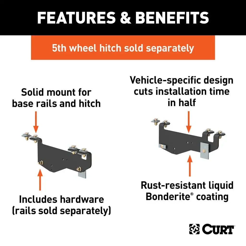 CURT 16443 Custom 5th Wheel Brackets, Select Ford F-250, F-350 Super Duty - View 2