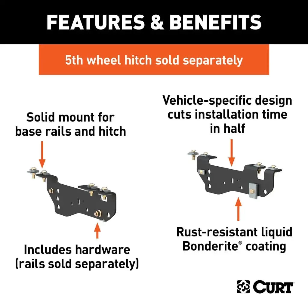 CURT 16448 Custom 5th Wheel Brackets, Select Ford F-250, F-350, F-450 Super Duty - View 2