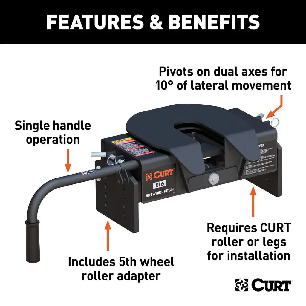 CURT 16515 E16 5th Wheel Hitch Head - View 3