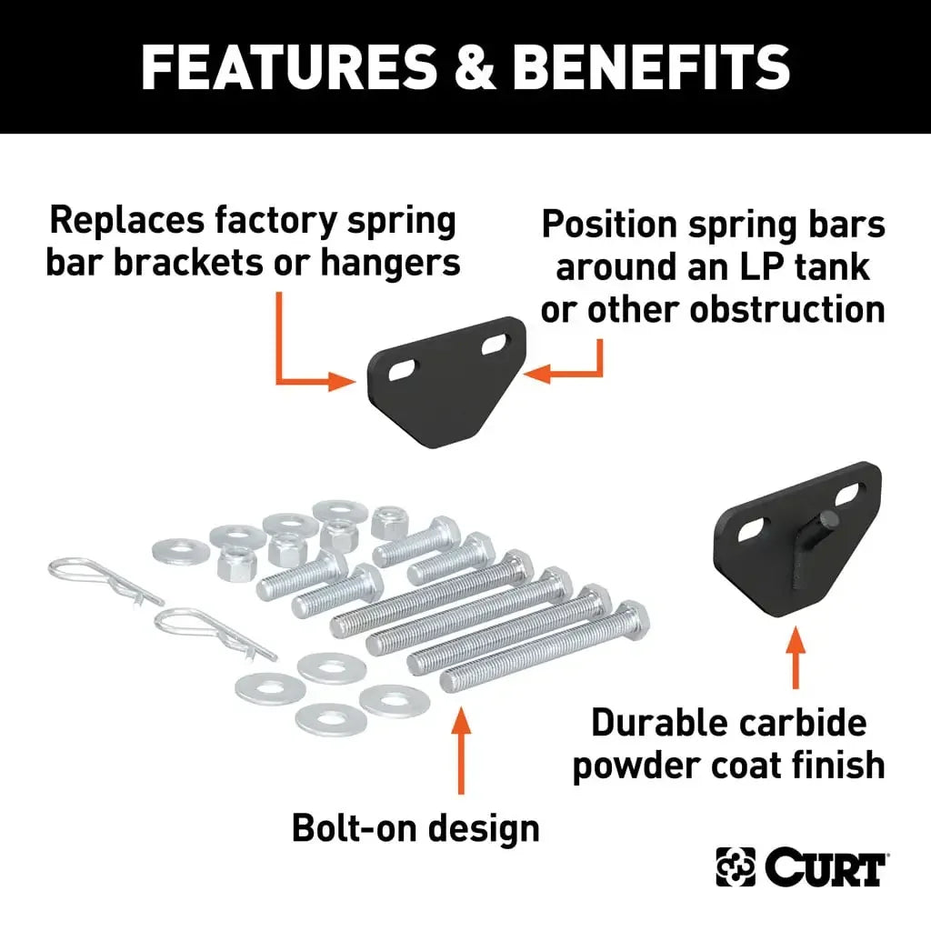 CURT 17005 Weight Distribution Bolt-On Hookup Brackets (2-Pack) - View 3