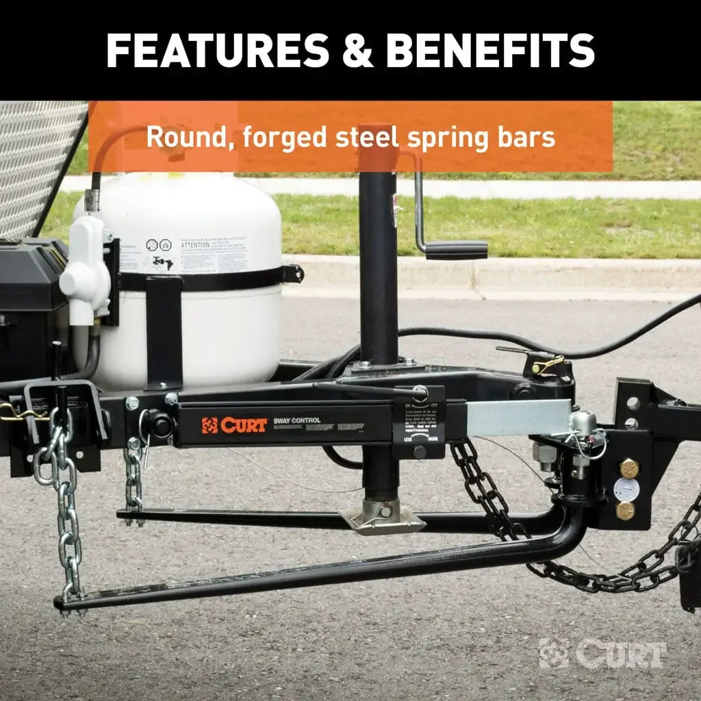CURT 17052 Round Bar Weight Distribution Hitch with Integrated Lubrication (8-10K) - View 6