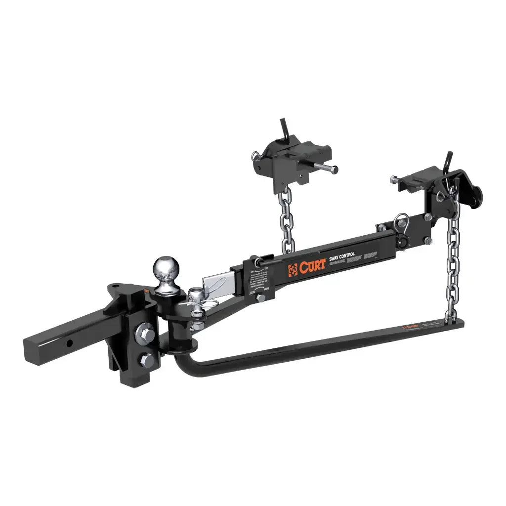 CURT 17063 Round Bar Weight Distribution Hitch with Lubrication, Sway Control (10-14K) - View 1