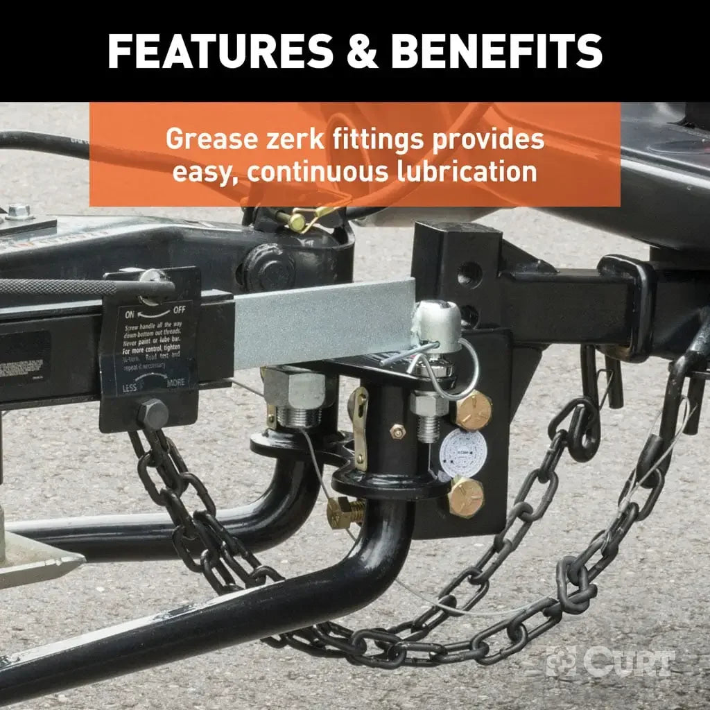 CURT 17063 Round Bar Weight Distribution Hitch with Lubrication, Sway Control (10-14K) - View 10