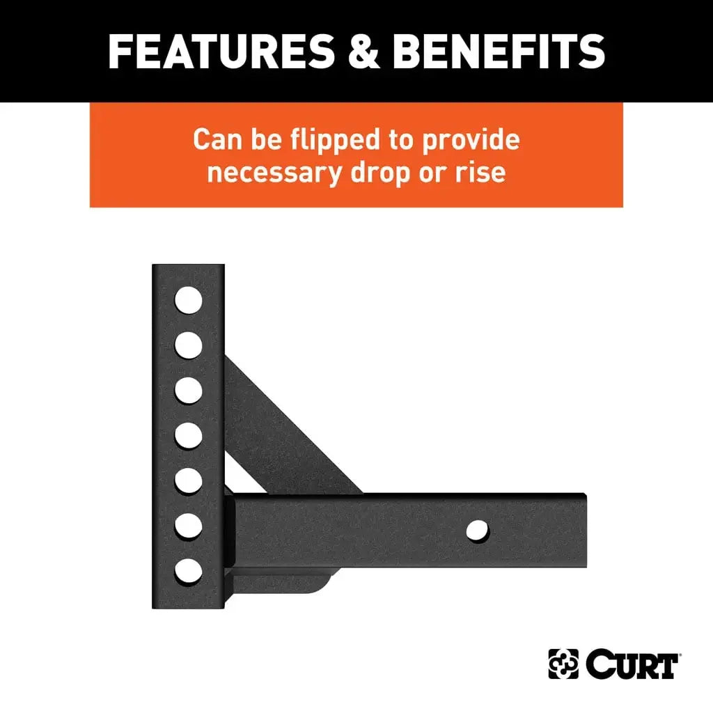 CURT 17100 Weight Distribution Shank (2" Shank, 2" Drop, 6" Rise) - View 4