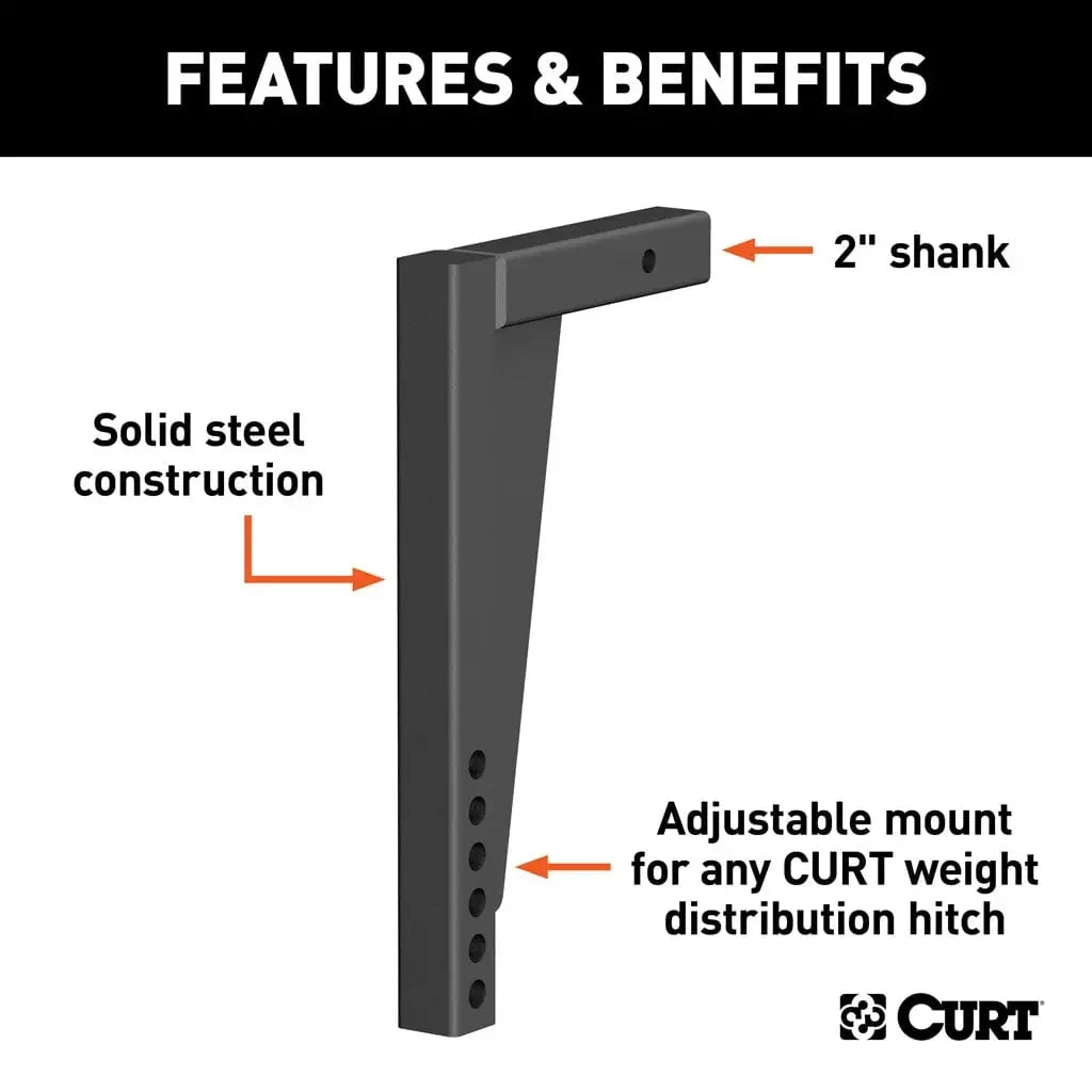 CURT 17125 Weight Distribution Shank (2" Shank, 14-1/2" Drop) - View 3