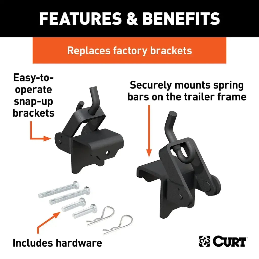 CURT 17208 Replacement Weight Distribution Hookup Brackets (2-Pack) - View 3