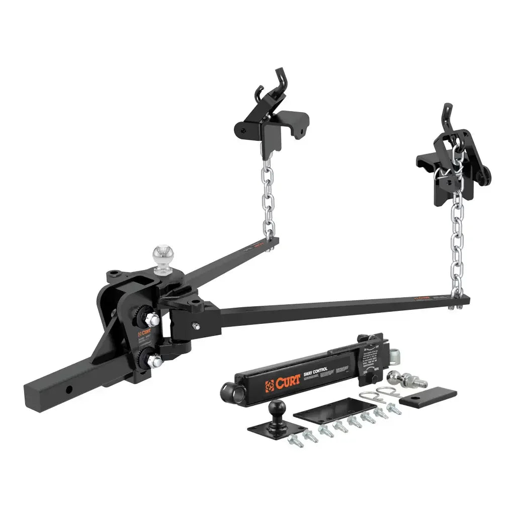 CURT 17322 Short Trunnion Bar Weight Distribution Hitch with Sway Control (8-10K, 28-3/8") - View 1