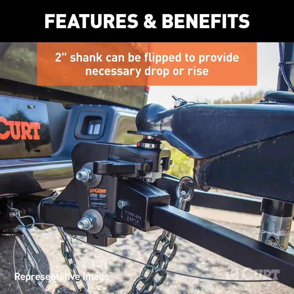 CURT 17333 Short Trunnion Bar Weight Distribution Hitch (10K - 15K lbs., 28-3/8" Bars) - View 8